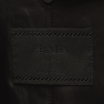PRADA Italian Lined Stand Collar Coat Black Size L