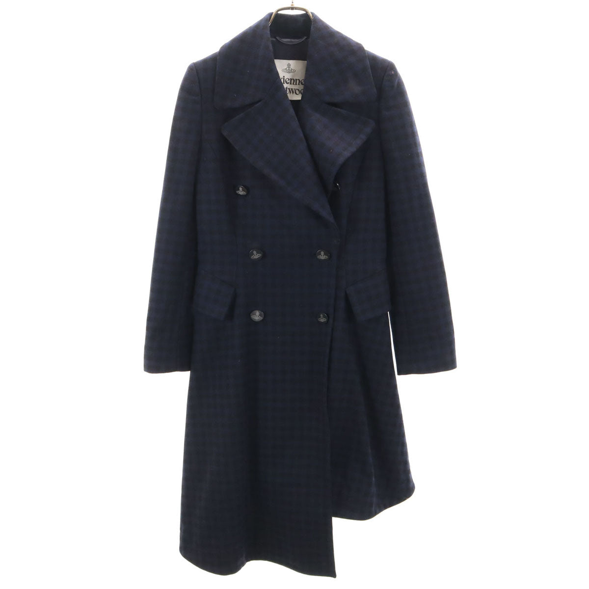 Vivienne Westwood Asymmetric Check Wool Coat Size 38