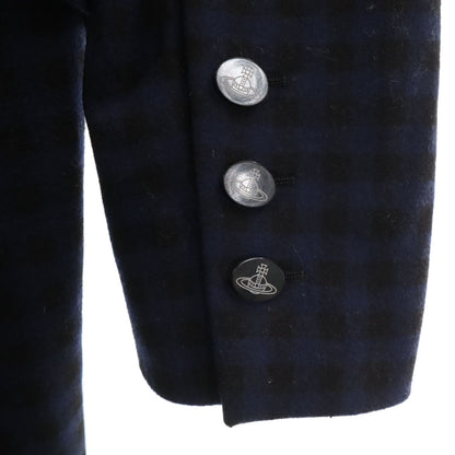 Vivienne Westwood Asymmetric Check Wool Coat Size 38