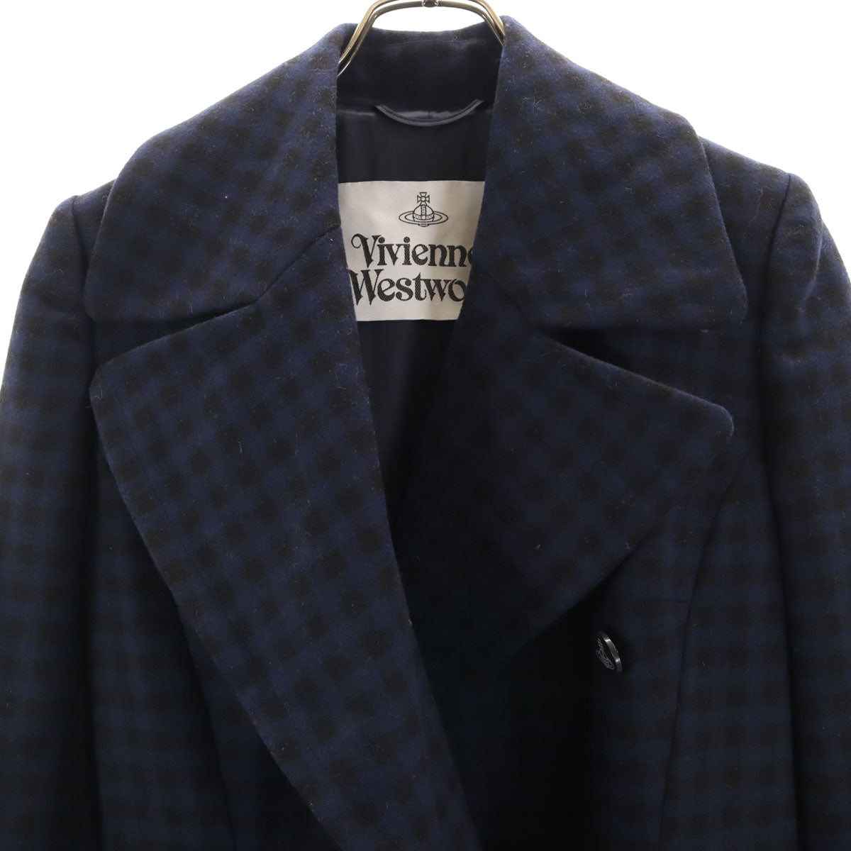 Vivienne Westwood Asymmetric Check Wool Coat Size 38