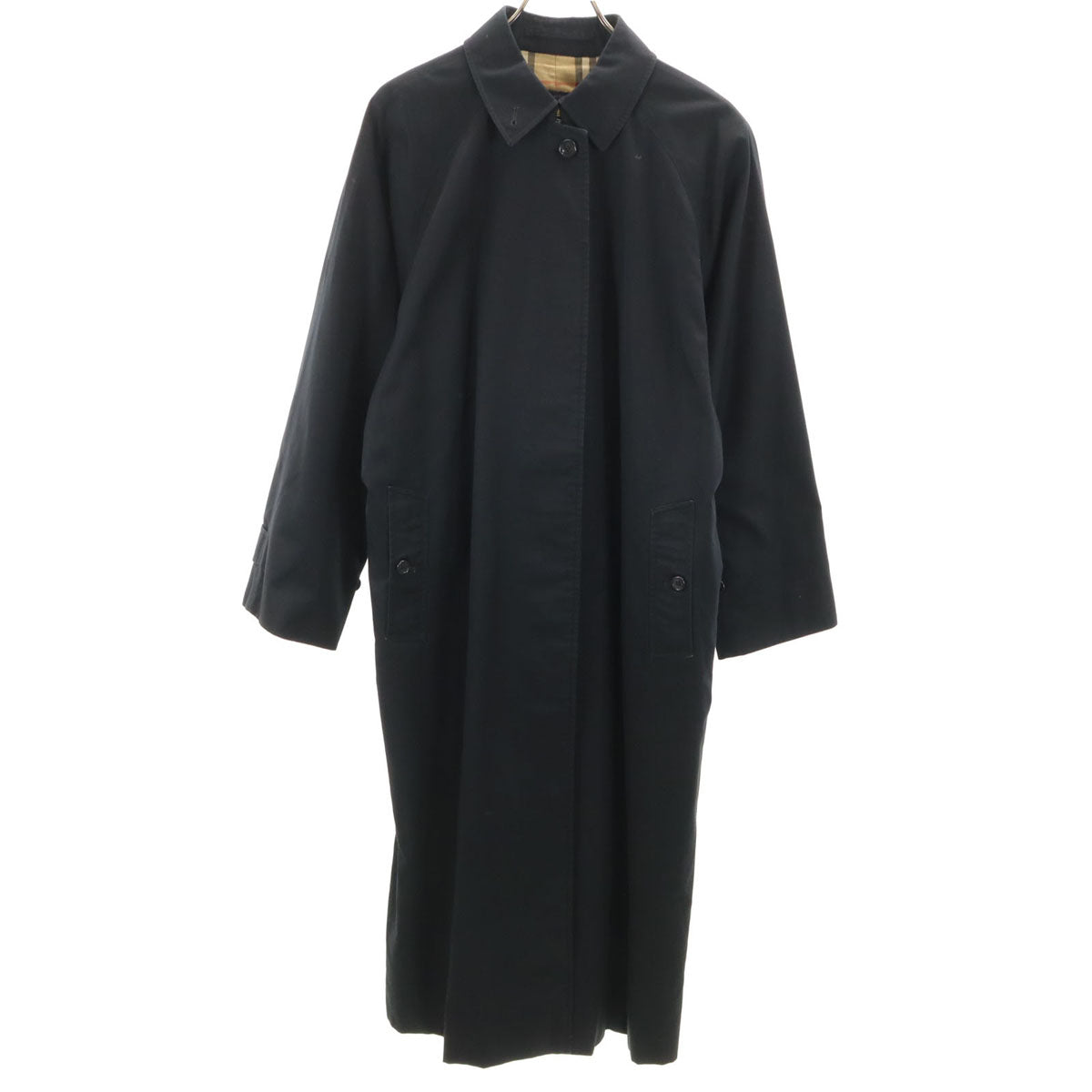 Burberrys 90s Vintage Black Balmacaan Coat