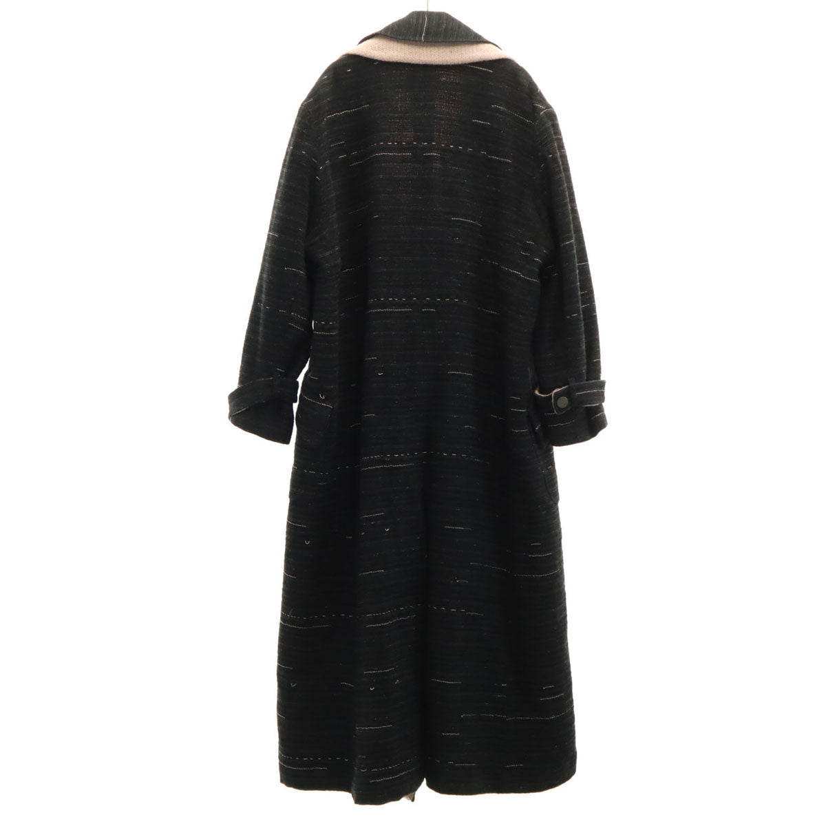 CHANEL Layered Long Coat Charcoal Black Size 40