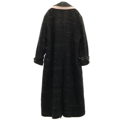 CHANEL Layered Long Coat Charcoal Black Size 40