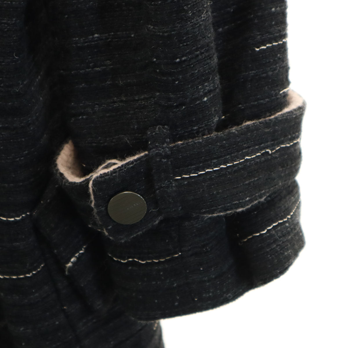 CHANEL Layered Long Coat Charcoal Black Size 40