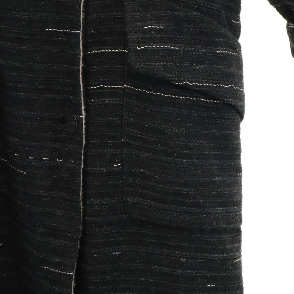 CHANEL Layered Long Coat Charcoal Black Size 40