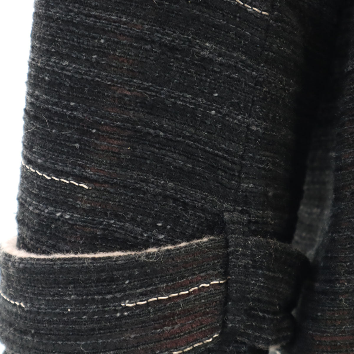 CHANEL Layered Long Coat Charcoal Black Size 40