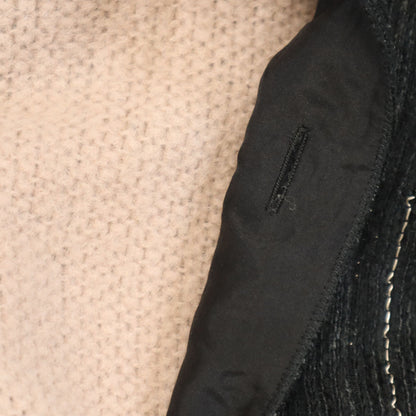 CHANEL Layered Long Coat Charcoal Black Size 40