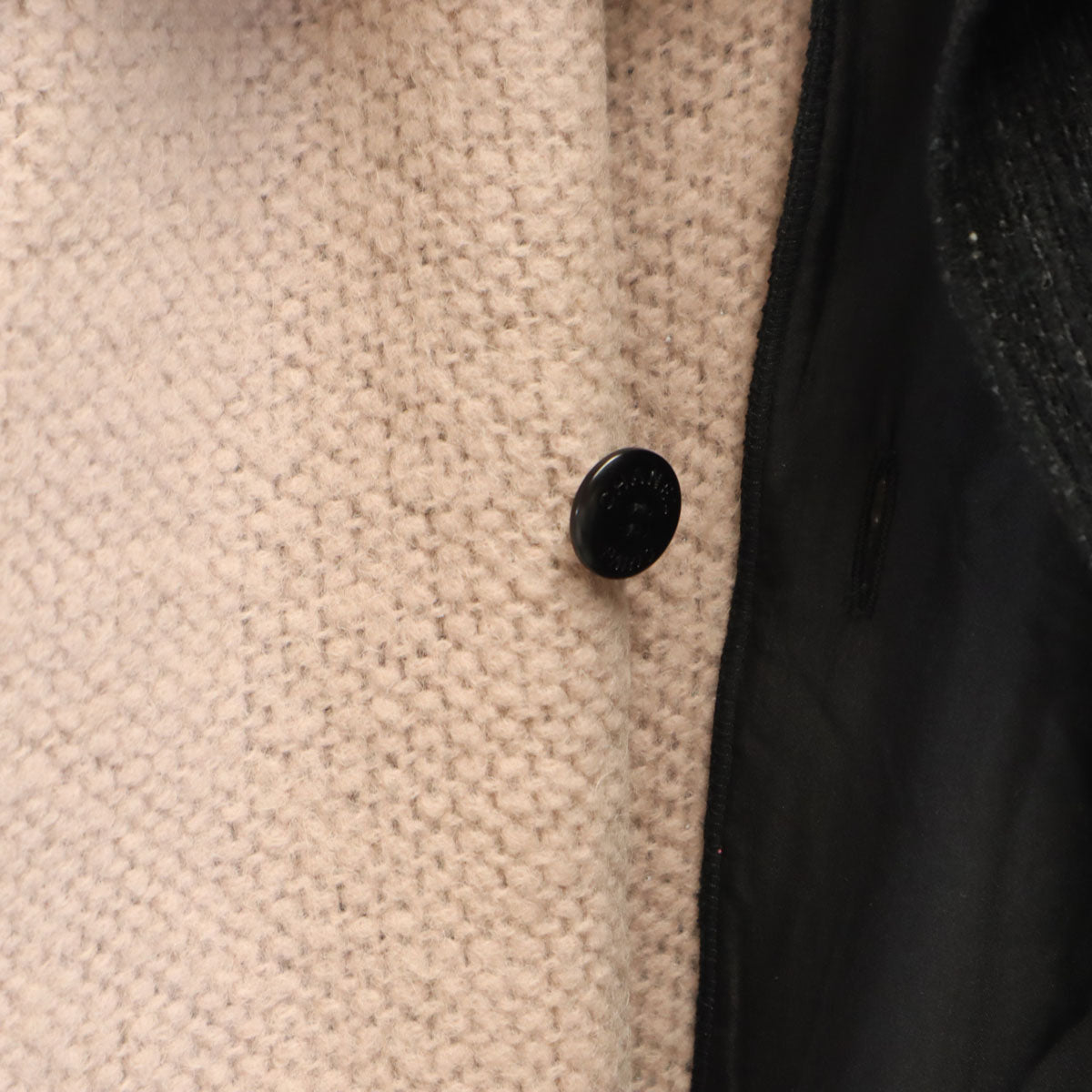 CHANEL Layered Long Coat Charcoal Black Size 40