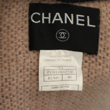 CHANEL Layered Long Coat Charcoal Black Size 40