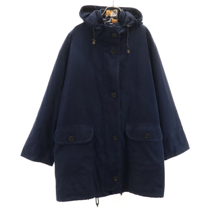 Burberrys 90s Vintage Hooded Coat with Liner Navy
