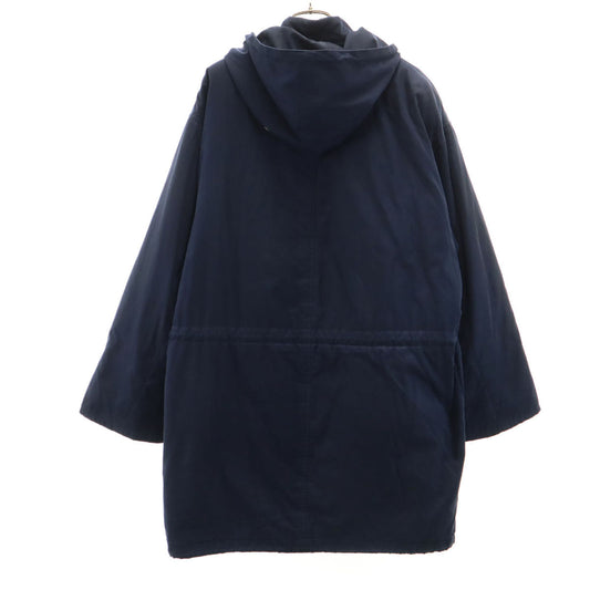 Burberrys 90s Vintage Hooded Coat with Liner Navy