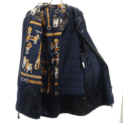 Burberrys 90s Vintage Hooded Coat with Liner Navy