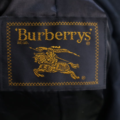 Burberrys 90s Vintage Hooded Coat with Liner Navy