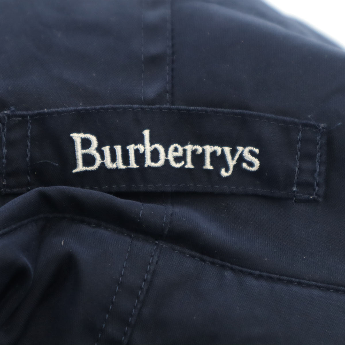 Burberrys 90s Vintage Hooded Coat with Liner Navy