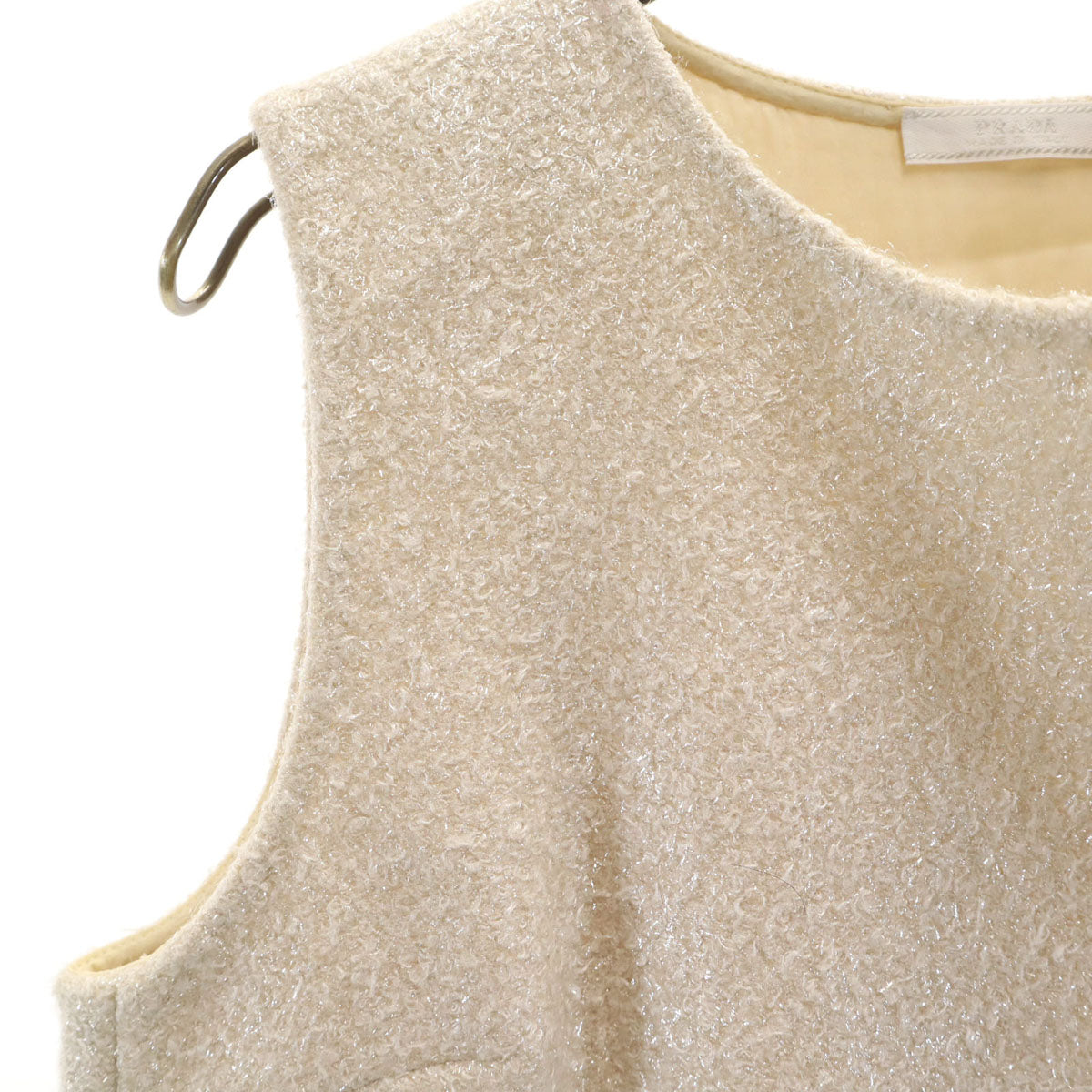 PRADA Sleeveless Midi Dress Ivory Size 42