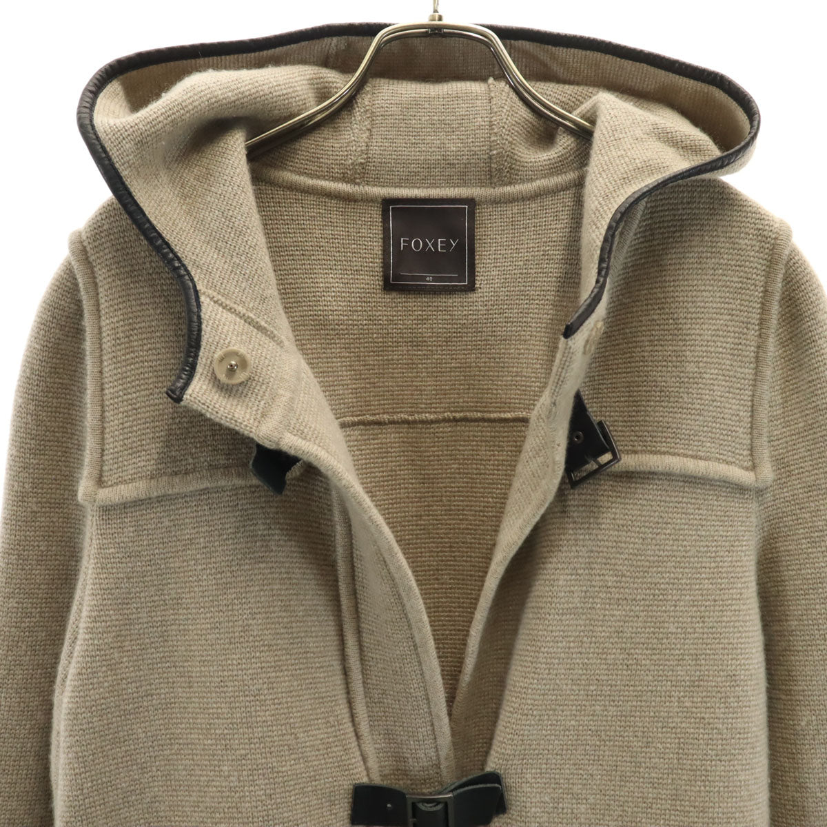 FOXEY Cashmere Knit Coat Beige Size 40