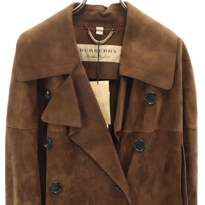 BURBERRY LONDON ENGLAND Fringe Suede Coat Brown Size S