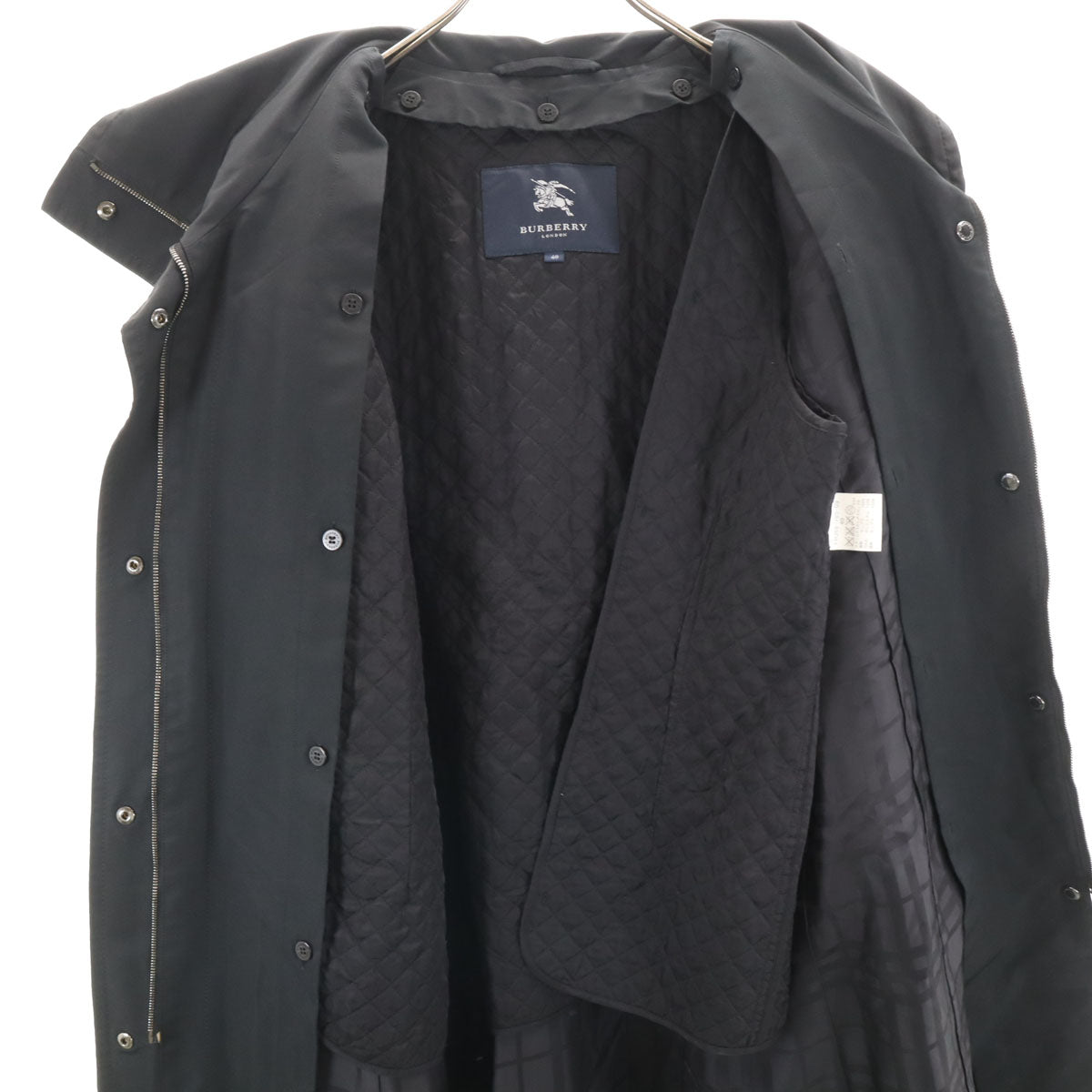 BURBERRY LONDON Coat w/ Vest Liner Black Size 40