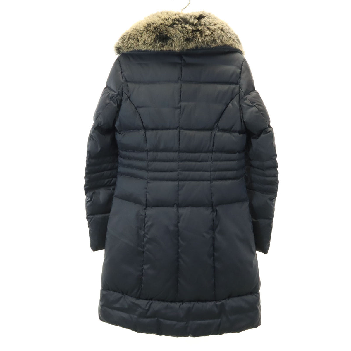 HETREGO Down Coat with Fox Fur Charcoal Size 40