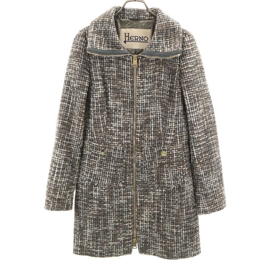 Herno Italian Tweed Lightly Padded Coat Size 40