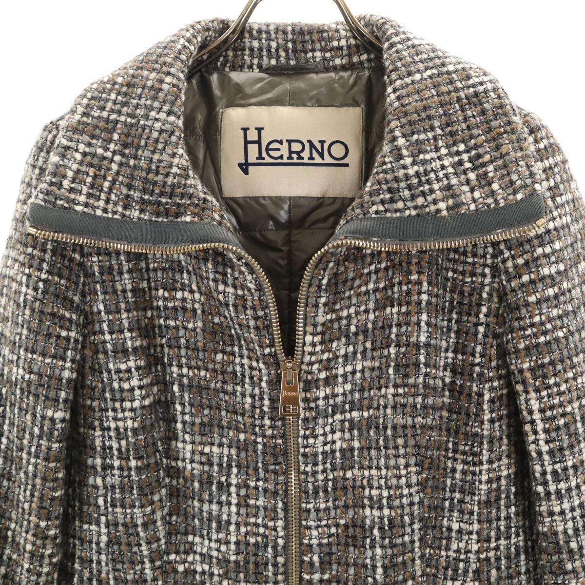 Herno Italian Tweed Lightly Padded Coat Size 40