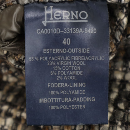 Herno Italian Tweed Lightly Padded Coat Size 40
