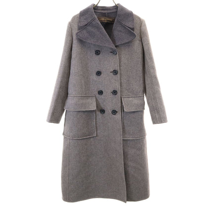 LOUIS VUITTON Double Breasted Wool Coat Gray Size 36