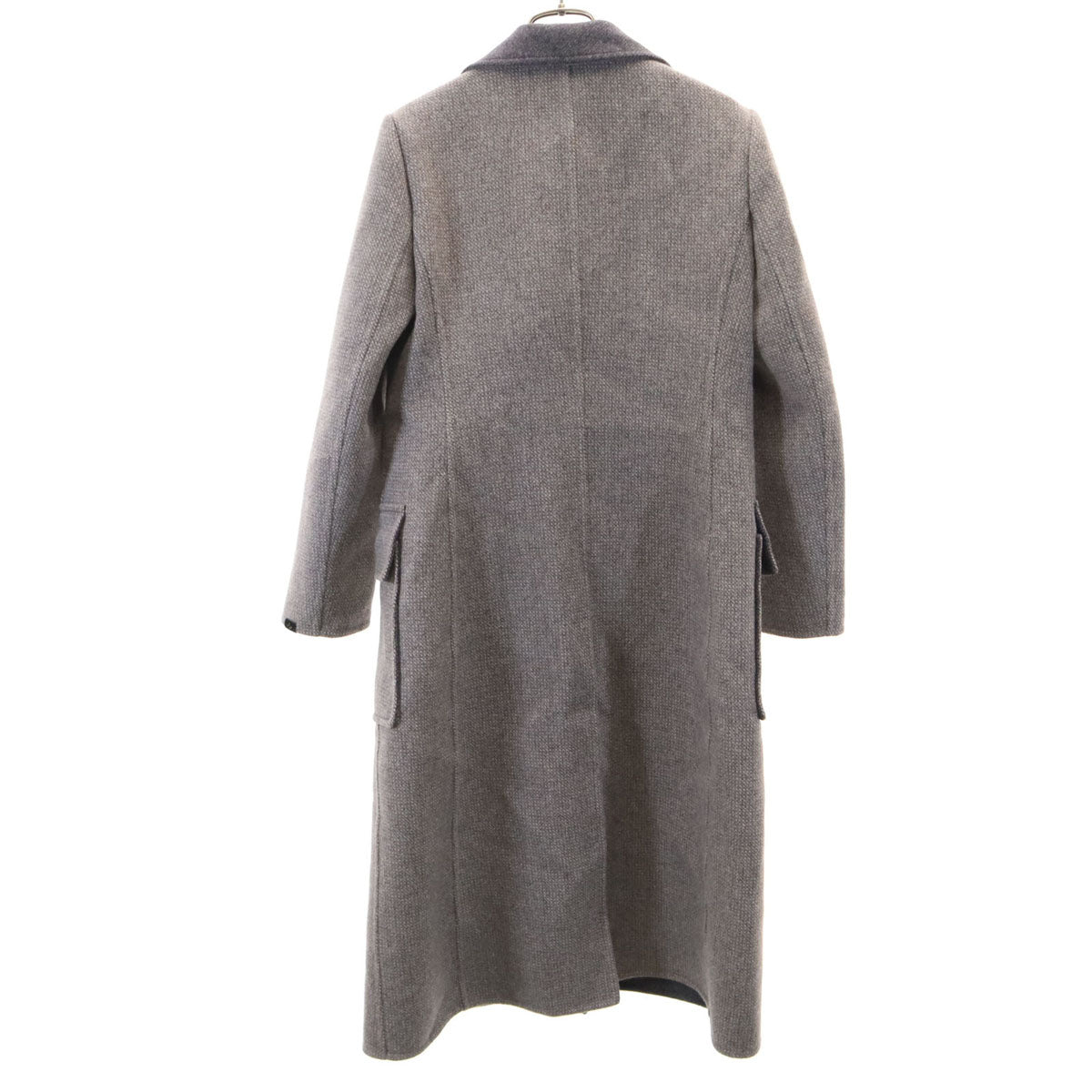 LOUIS VUITTON Double Breasted Wool Coat Gray Size 36