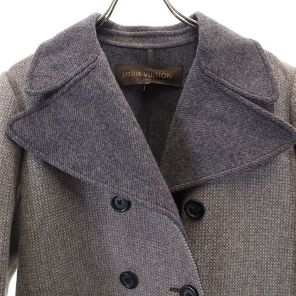 LOUIS VUITTON Double Breasted Wool Coat Gray Size 36