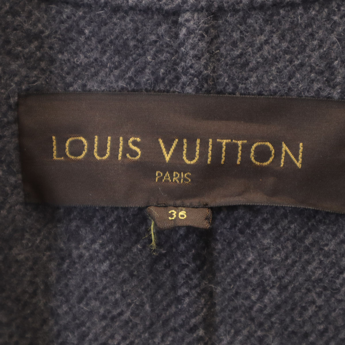 LOUIS VUITTON Double Breasted Wool Coat Gray Size 36