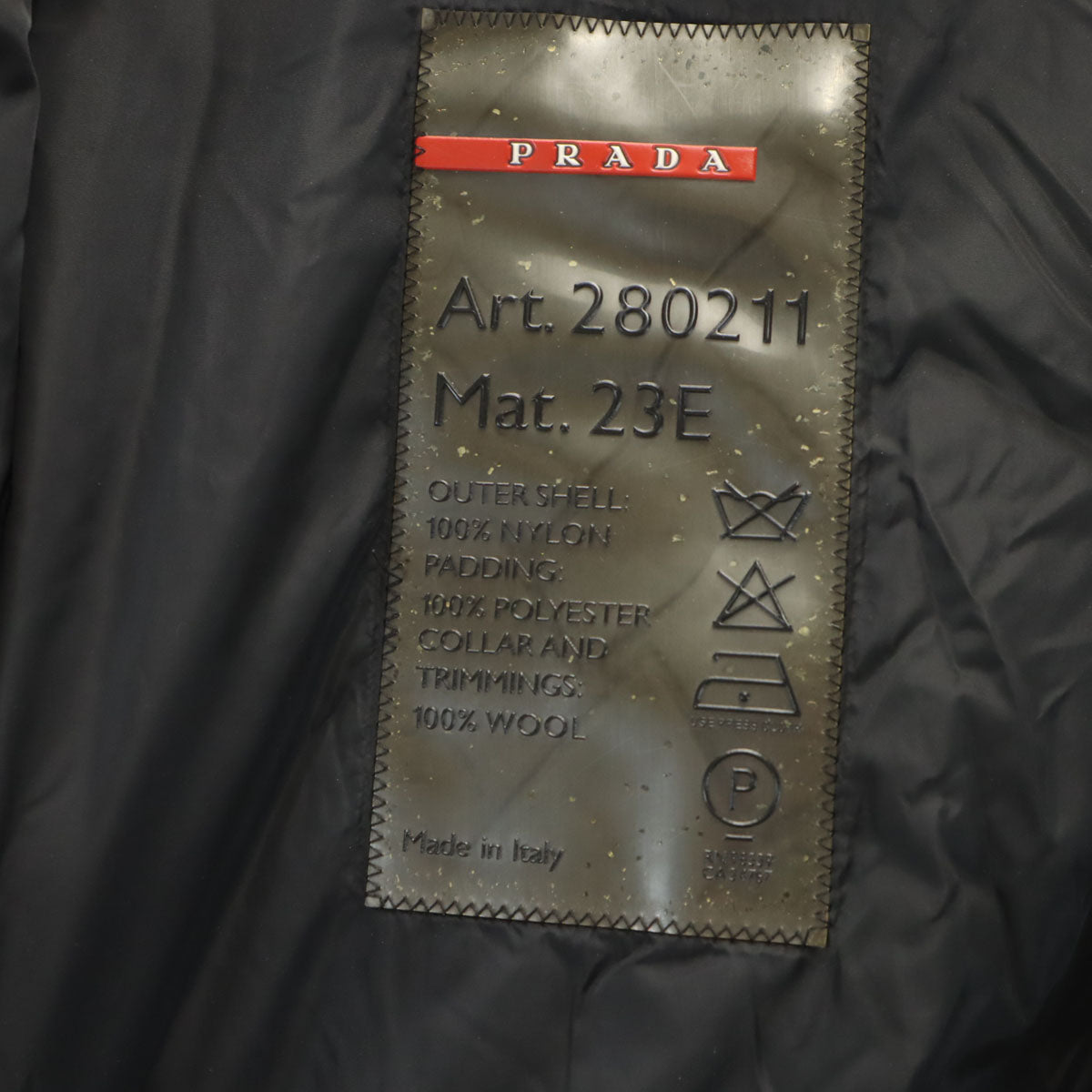 PRADA SPORTS GORE-TEX Padded Liner Coat Black Size 40
