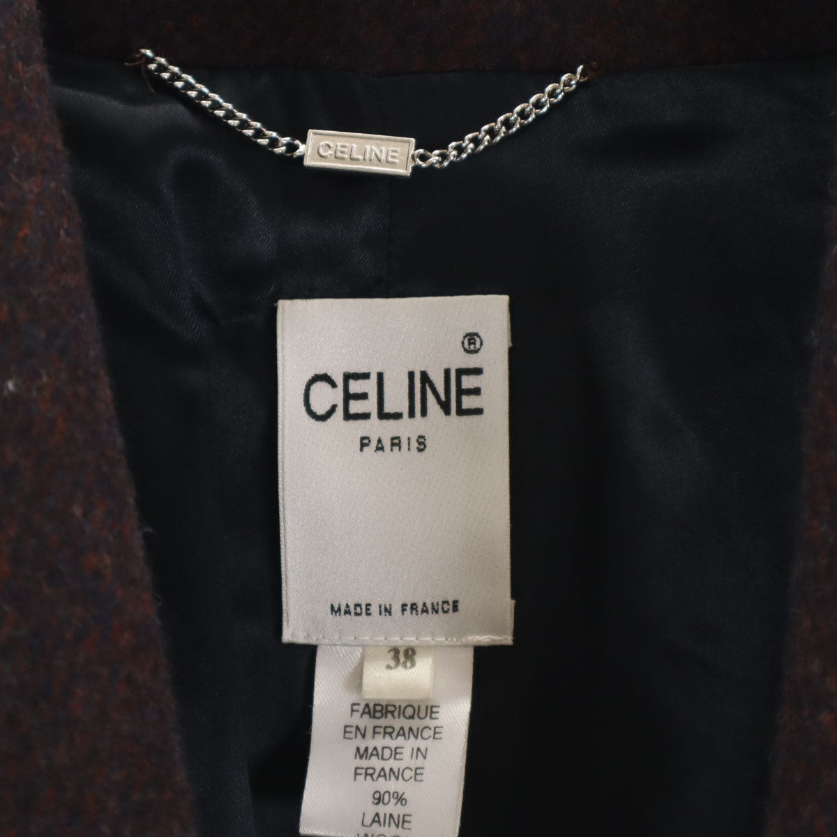 CELINE Wool Coat Brown Size 38