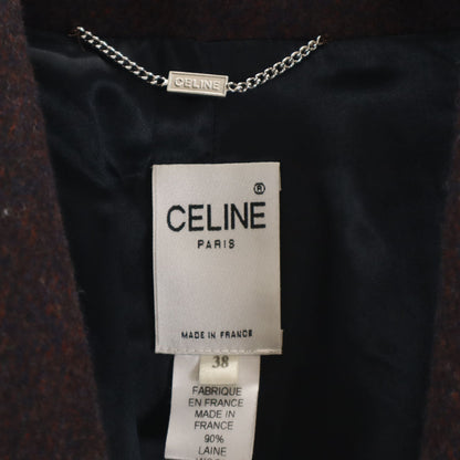 CELINE Wool Coat Brown Size 38