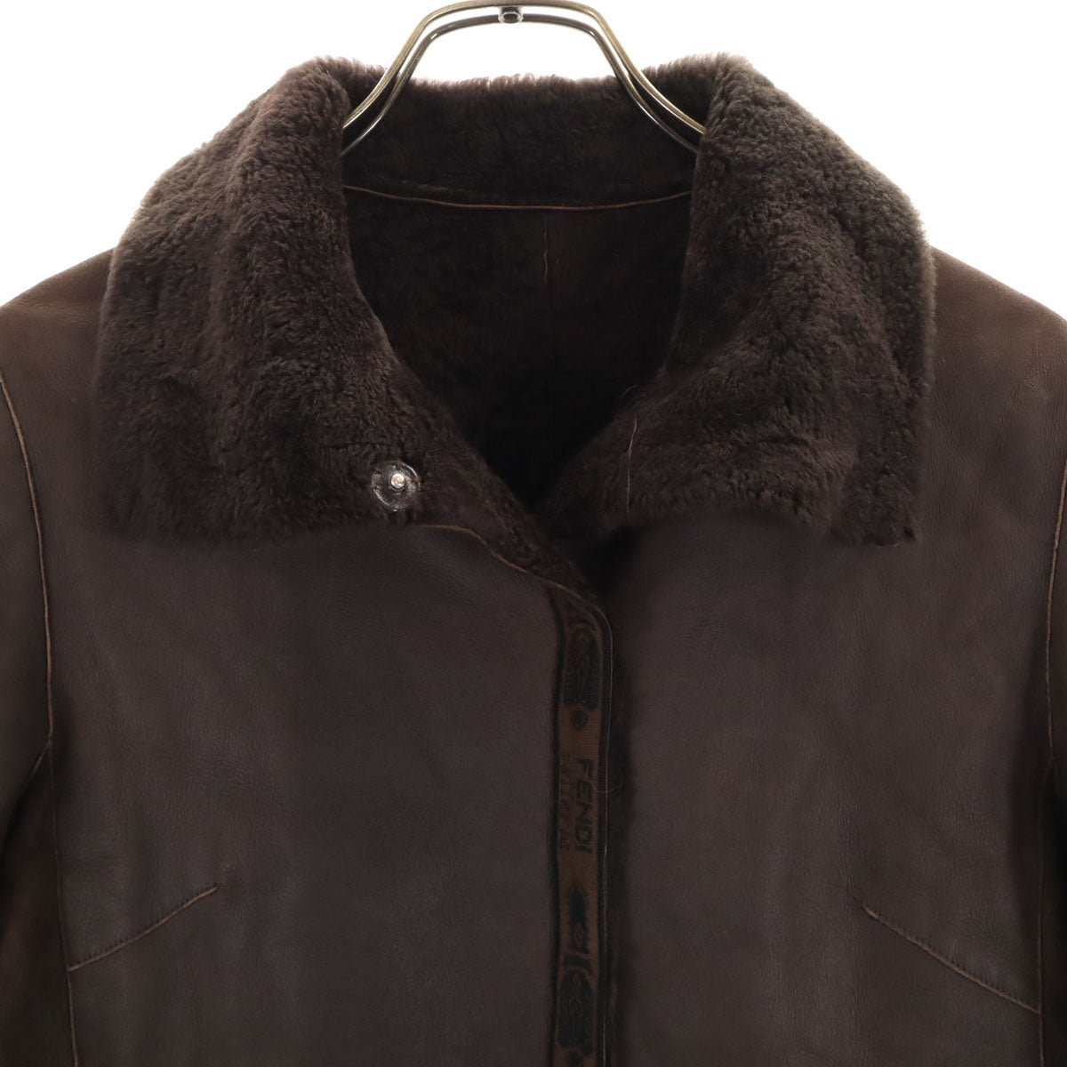 FENDI Brown Shearling Coat Size 38