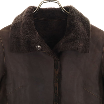 FENDI Brown Shearling Coat Size 38