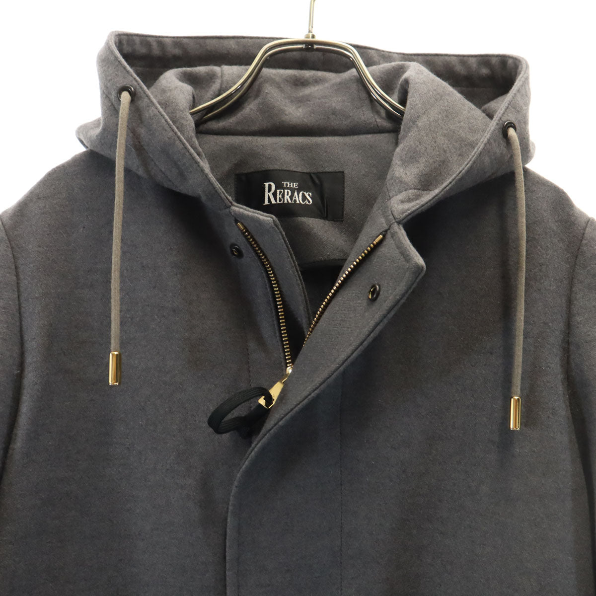 THE RERACS 19FW Hooded Wool Coat Gray Made in Japan Size 36