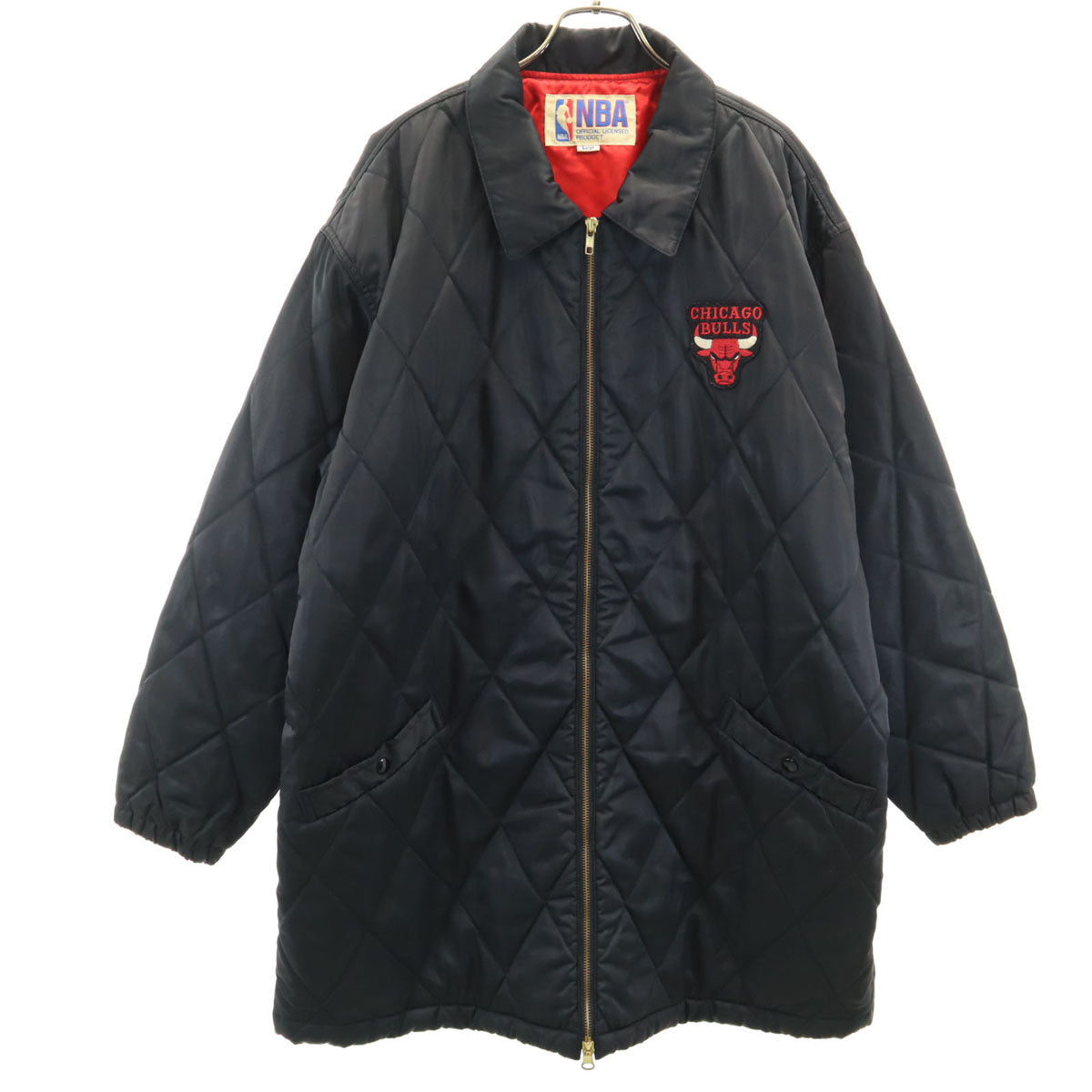 NBA Chicago Bulls Quilted Coat Black Size L