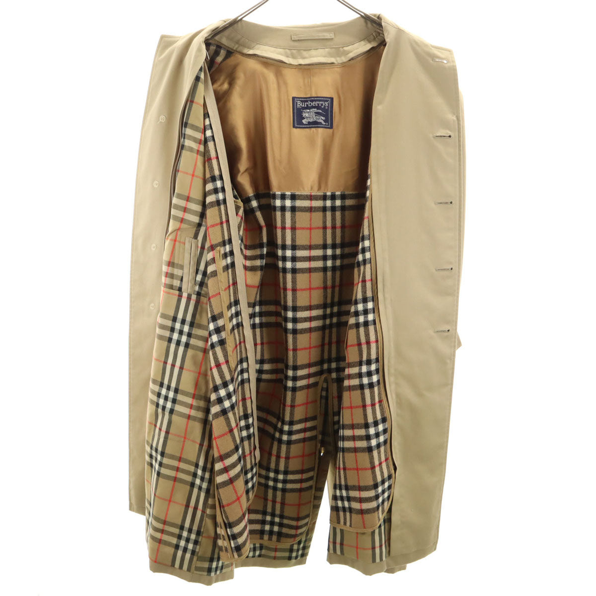 Burberrys 90s Vintage Balmacaan Coat w/Liner Beige Size 38