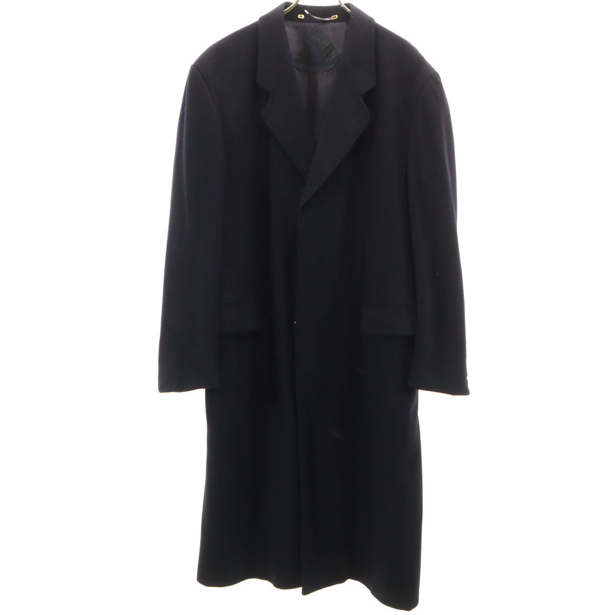 YVES SAINT LAURENT Dark Blue Chesterfield Coat