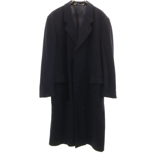YVES SAINT LAURENT Dark Blue Chesterfield Coat