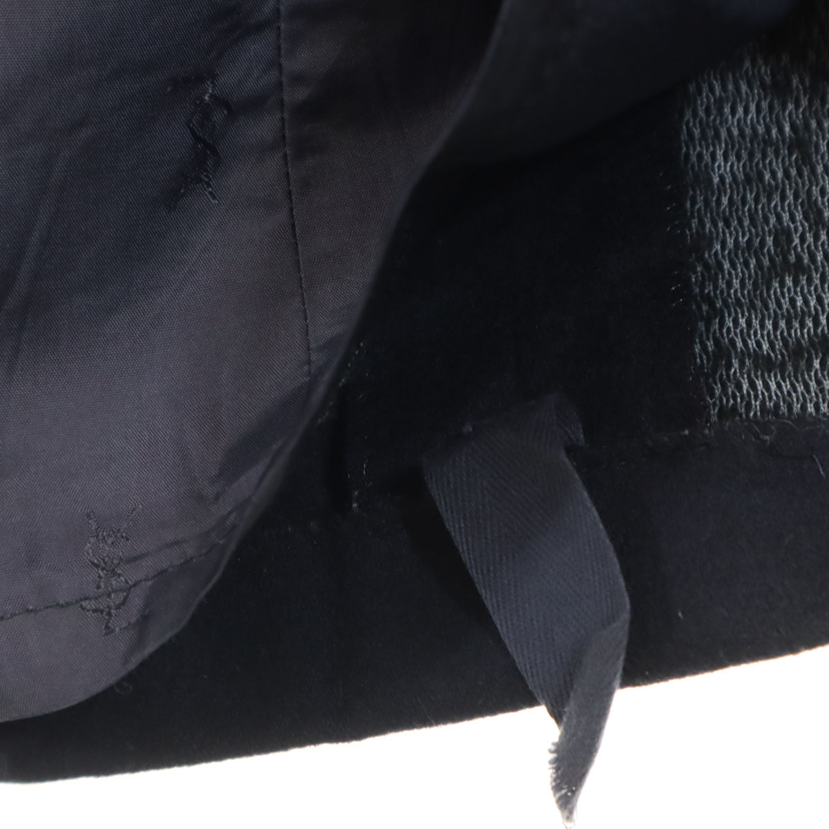 YVES SAINT LAURENT Dark Blue Chesterfield Coat