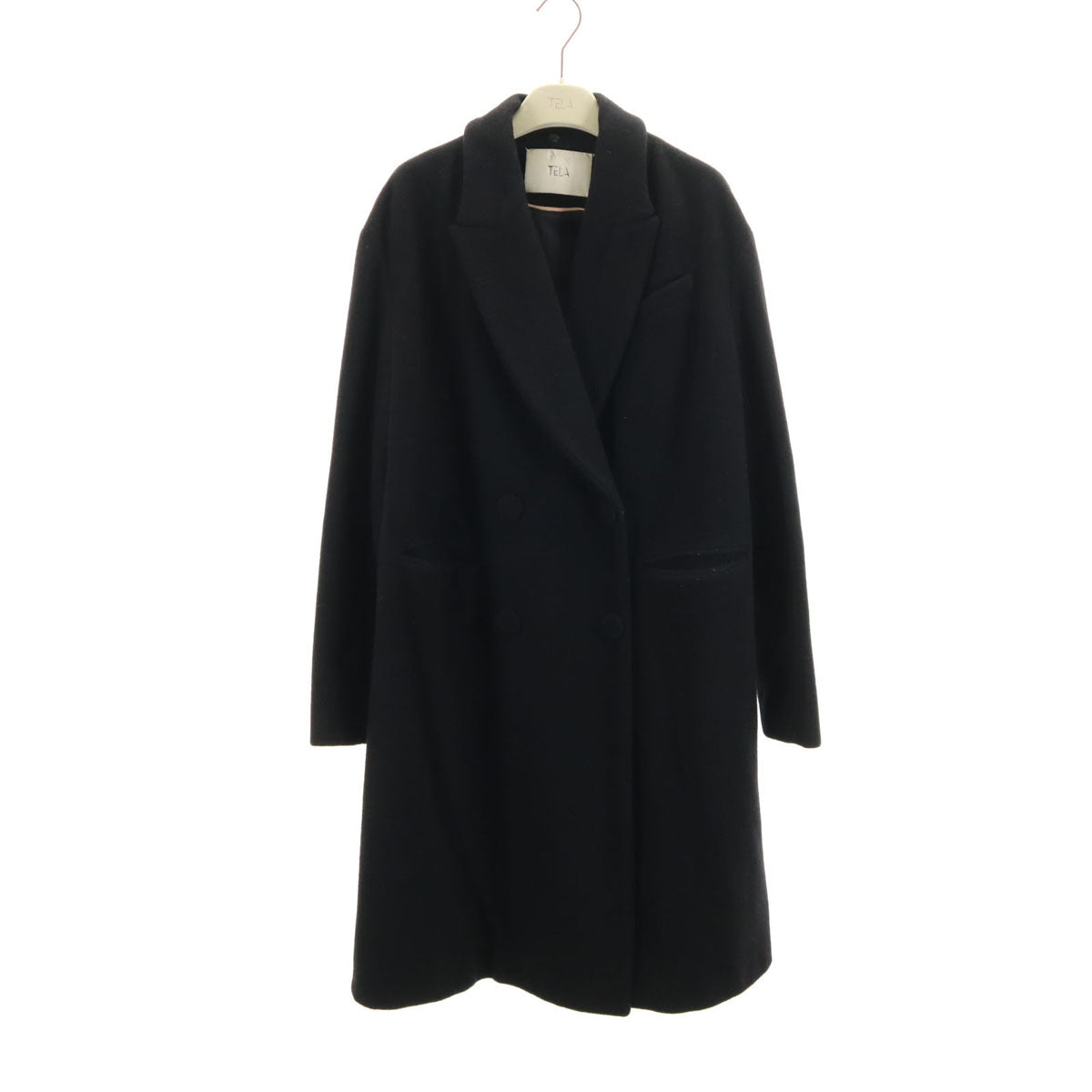 TELA Double Breasted Coat Black Size 42