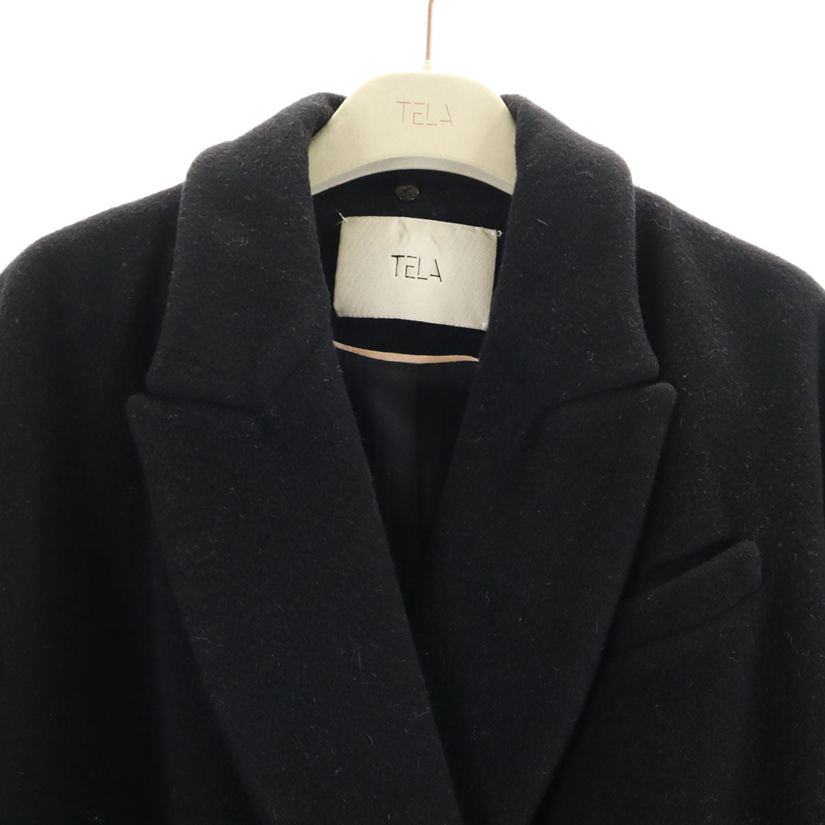 TELA Double Breasted Coat Black Size 42
