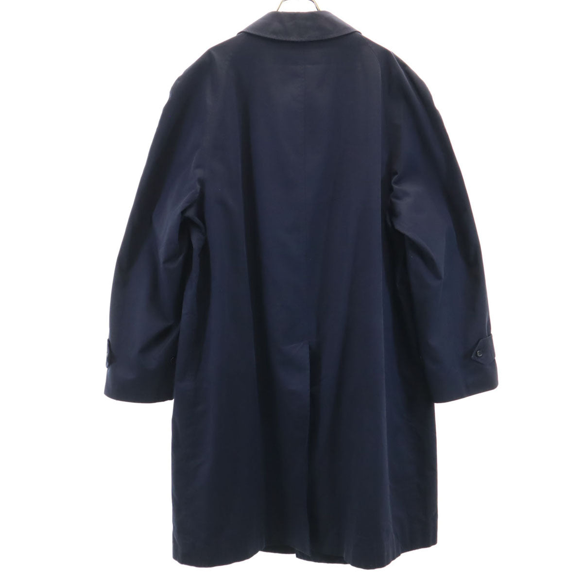 Burberrys 80s Vintage UK Balmacaan Coat Navy