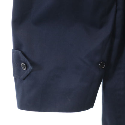 Burberrys 80s Vintage UK Balmacaan Coat Navy