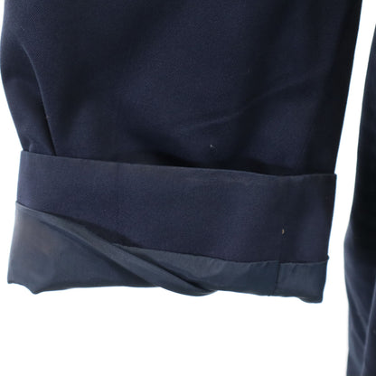 Burberrys 80s Vintage UK Balmacaan Coat Navy