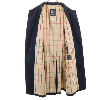 Burberrys 80s Vintage UK Balmacaan Coat Navy
