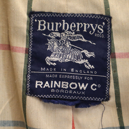 Burberrys 80s Vintage UK Balmacaan Coat Navy