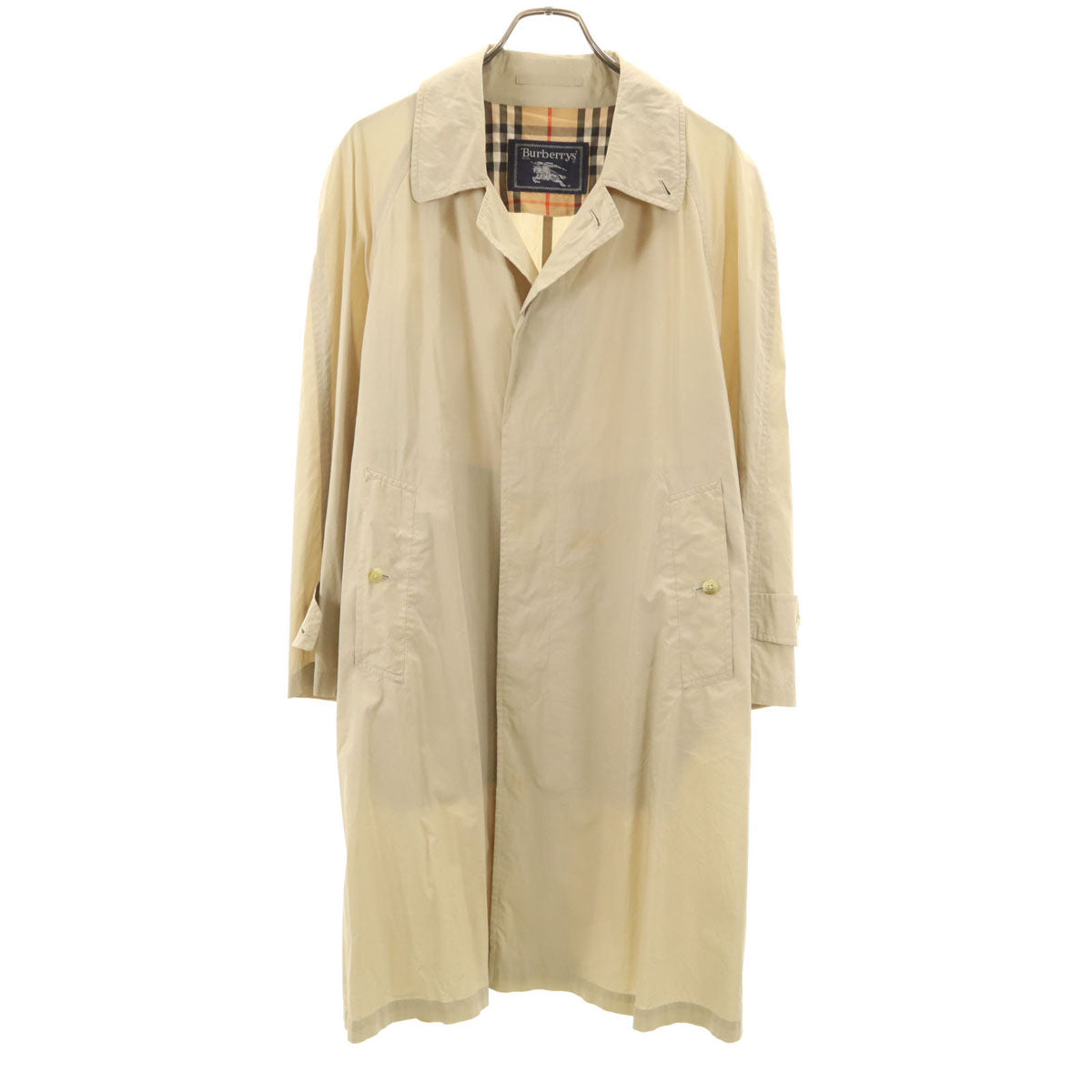 Burberrys 90s Vintage Spring Balmacaan Coat Beige