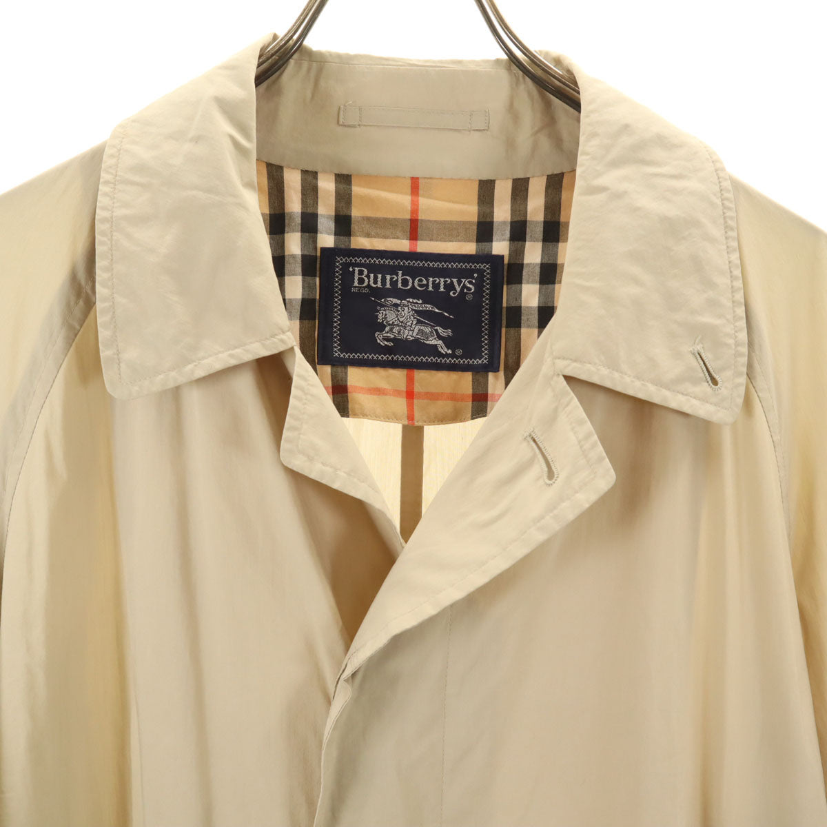 Burberrys 90s Vintage Spring Balmacaan Coat Beige
